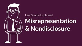 Misrepresentation and Nondisclosure  Contracts  Defenses amp Excuses [upl. by Foy]