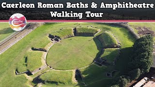 CAERLEON ROMAN BATHS amp AMPHITHEATRE WALES  Walking Tour  Pinned on Places [upl. by Odnaloy]