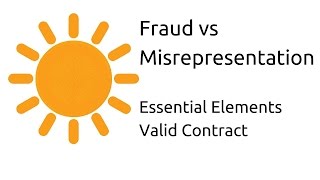 Fraud vs Misrepresentation  Other Essential Elements of a Valid Contract  CA CPT  CS amp CMA [upl. by Colton]